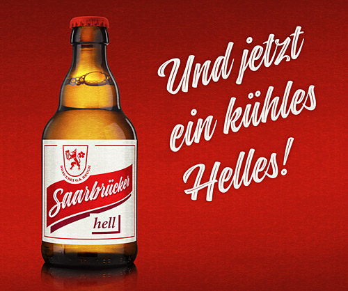 Bier Etiketten Design Saarbrücker hell, Bruch Brauerei